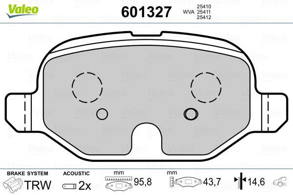 Jogo de 4 pastilhas de travão VALEO ref. 601327