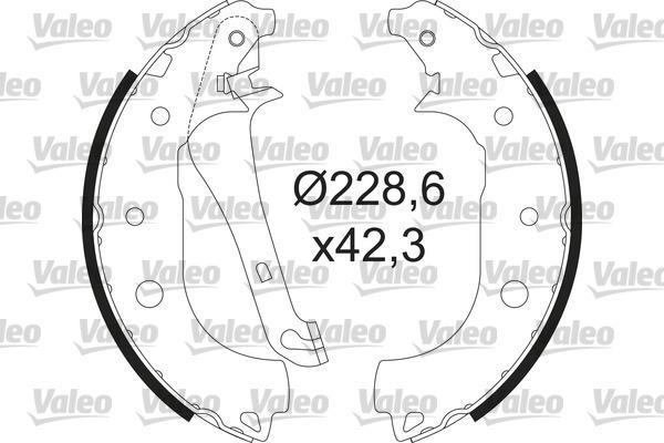 Jeu de 4 mâchoires de frein (Garniture de frein à tambour) VALEO 564207