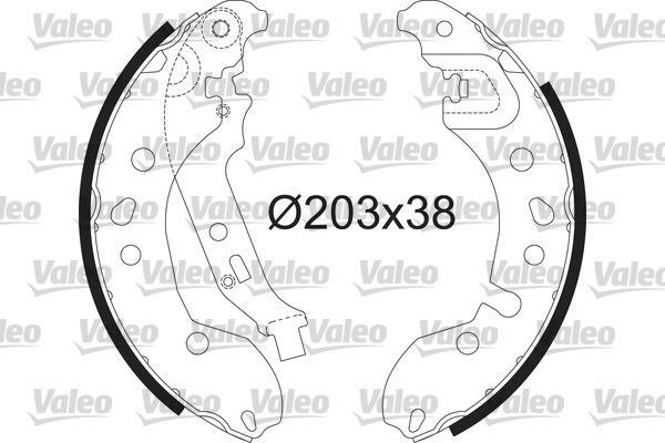 Jeu de 4 mâchoires de frein (Garniture de frein à tambour) VALEO ref. 564209