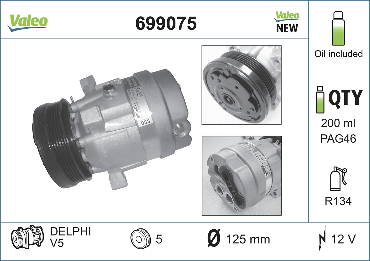 Compresseur, climatisation VALEO 699075