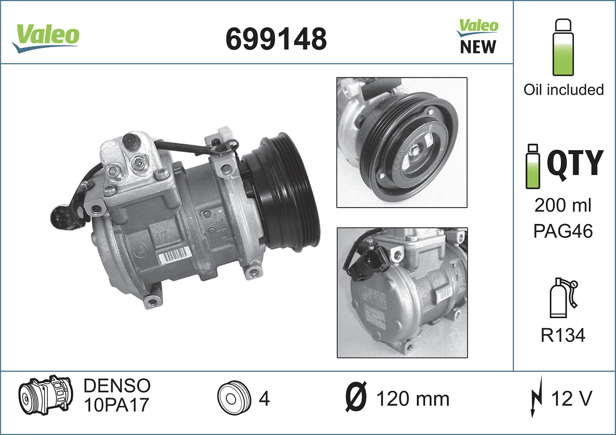 Compresseur, climatisation VALEO ref. 699148