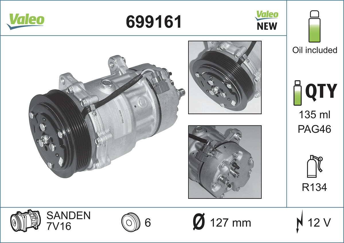 Compresseur, climatisation VALEO ref. 699161