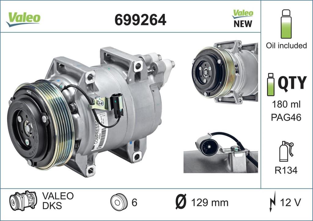 Compresseur, climatisation VALEO ref. 699264