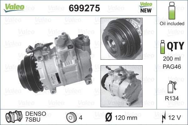 Compresseur, climatisation VALEO ref. 699275
