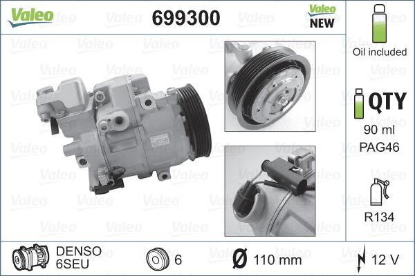 Compresseur, climatisation VALEO ref. 699300