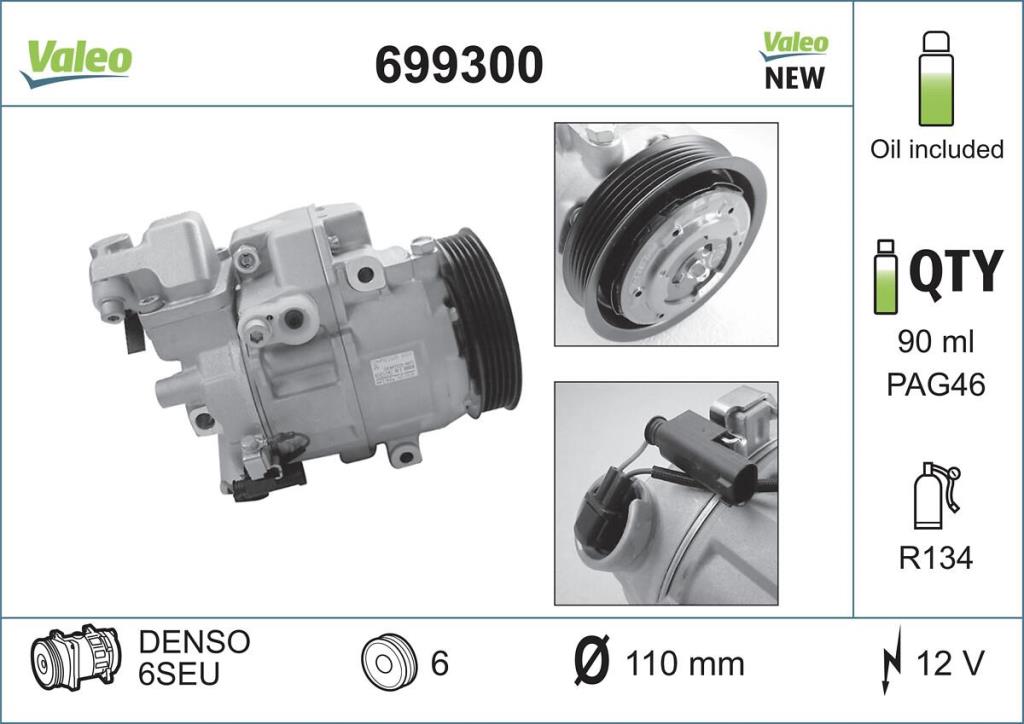 Compresseur, climatisation VALEO ref. 699300