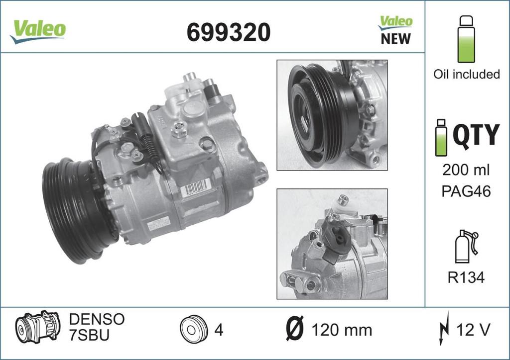 Compresseur, climatisation VALEO 699320