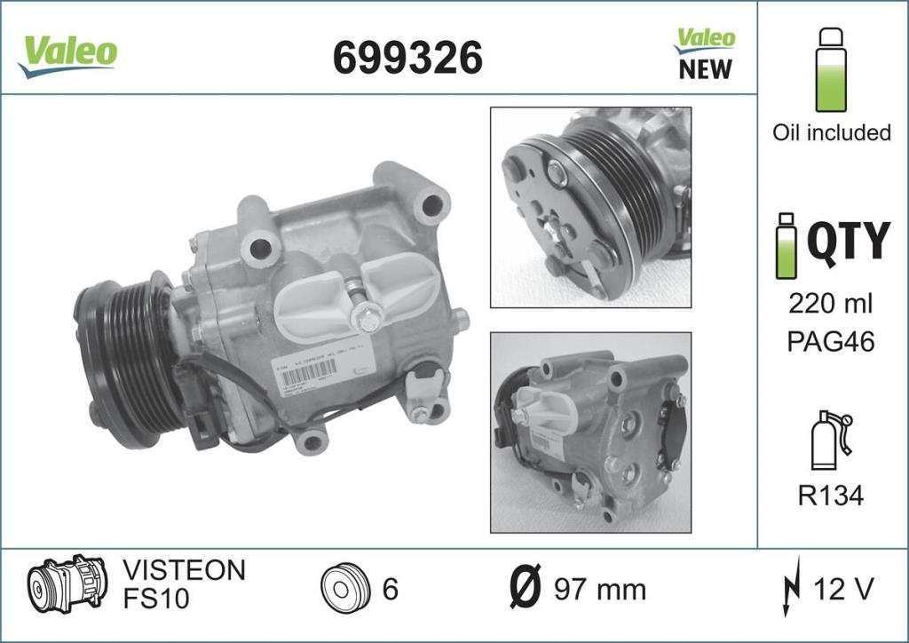 Compresseur, climatisation VALEO ref. 699326