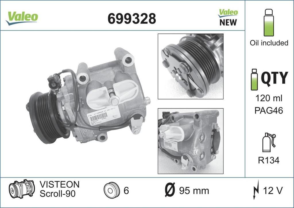 Compresseur, climatisation VALEO ref. 699328