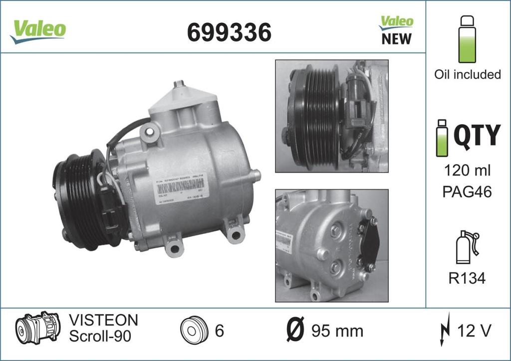 Compresseur, climatisation VALEO ref. 699336