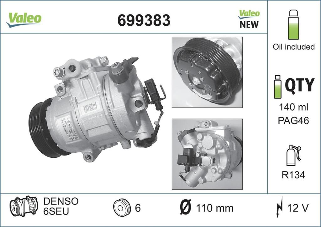 Compresseur, climatisation VALEO ref. 699383