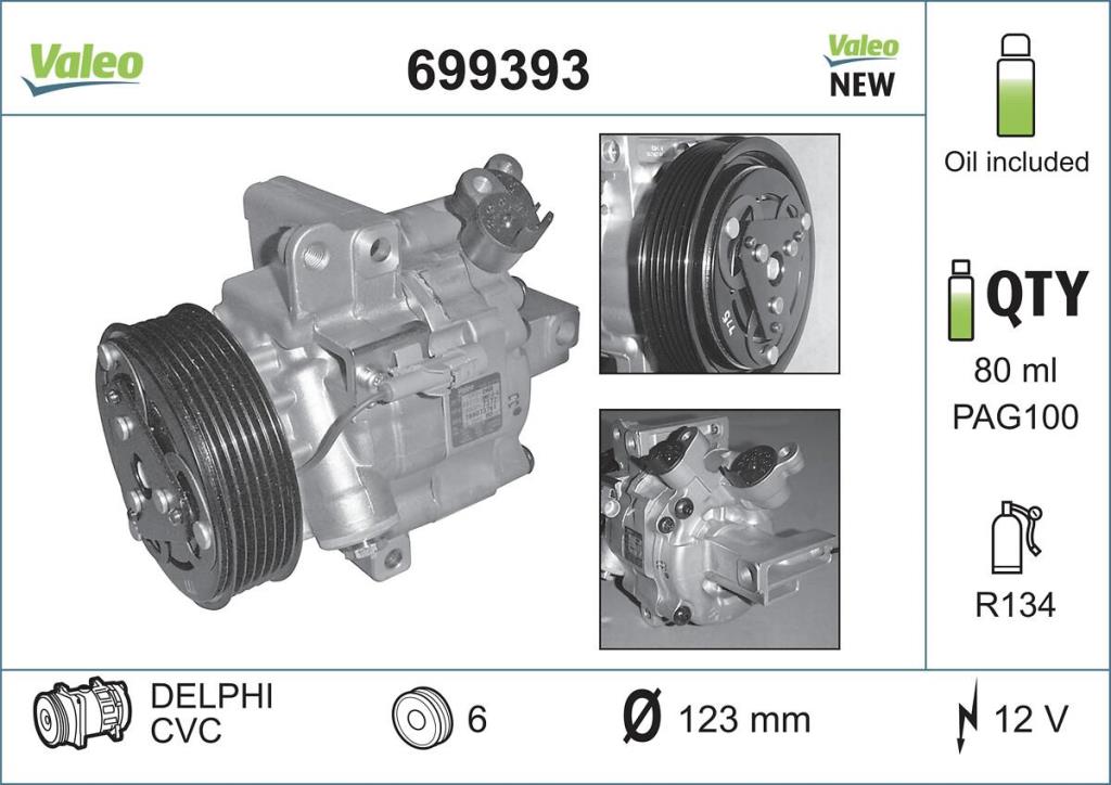 Compresseur, climatisation VALEO ref. 699393