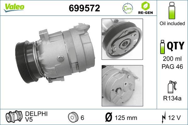 Compresseur, climatisation VALEO ref. 699572
