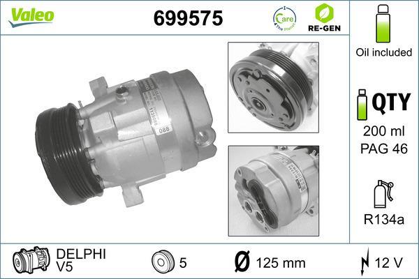 Compresseur, climatisation VALEO 699575