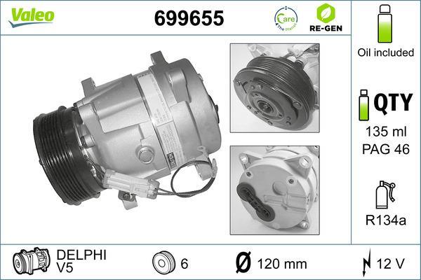 Compresseur, climatisation VALEO ref. 699655