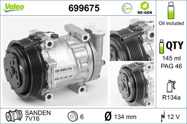Compresseur, climatisation VALEO ref. 699675
