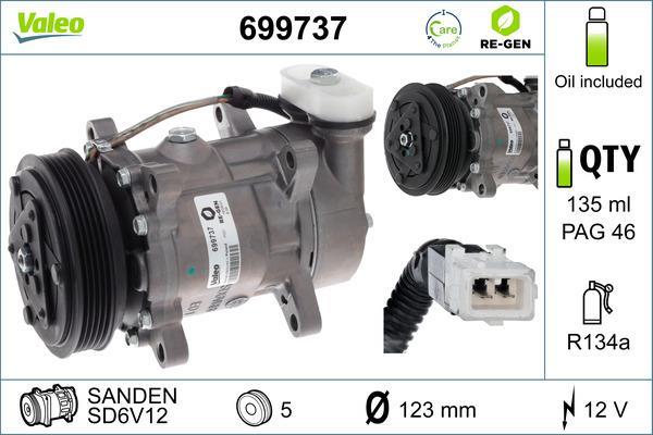 Compresseur, climatisation VALEO ref. 699737
