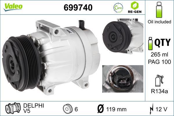 Compresseur, climatisation VALEO ref. 699740
