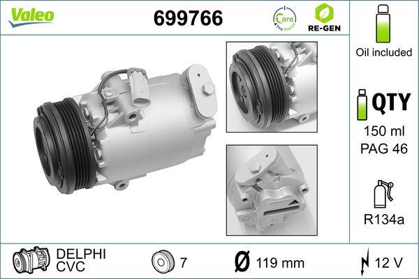 Compresseur, climatisation VALEO ref. 699766