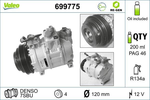 Compresseur, climatisation VALEO ref. 699775