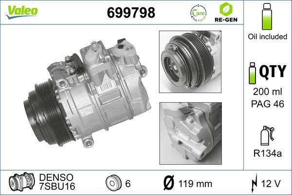 Compresseur, climatisation VALEO ref. 699798