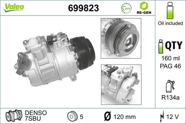 Compresseur, climatisation VALEO ref. 699823