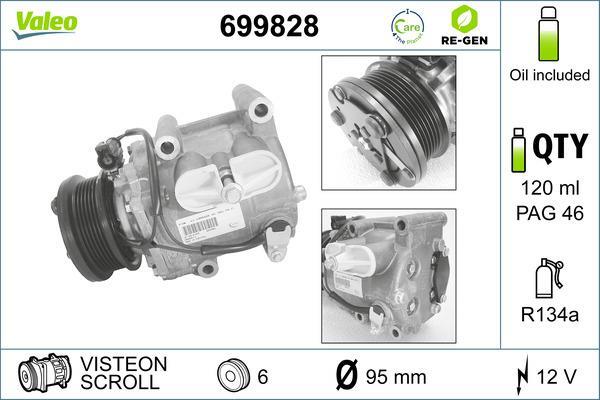 Compresseur, climatisation VALEO ref. 699828