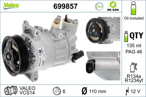 Compresseur, climatisation VALEO ref. 699857