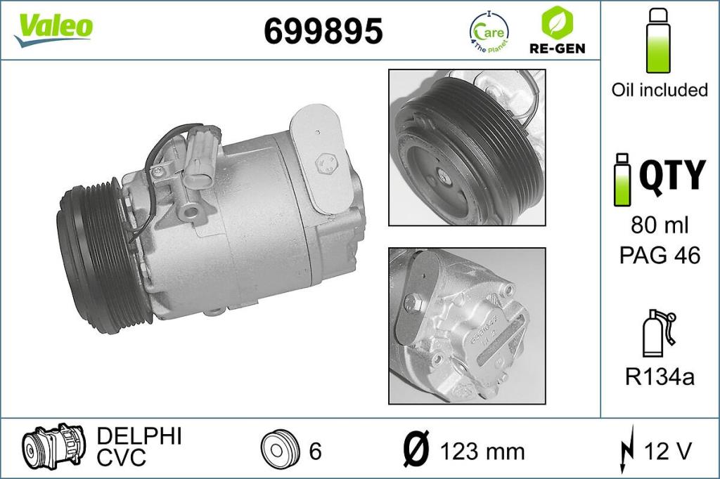 Compresseur, climatisation VALEO ref. 699895