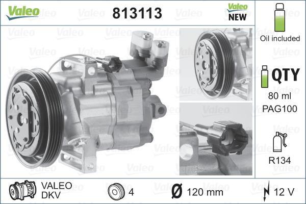 Compresseur, climatisation VALEO ref. 813113