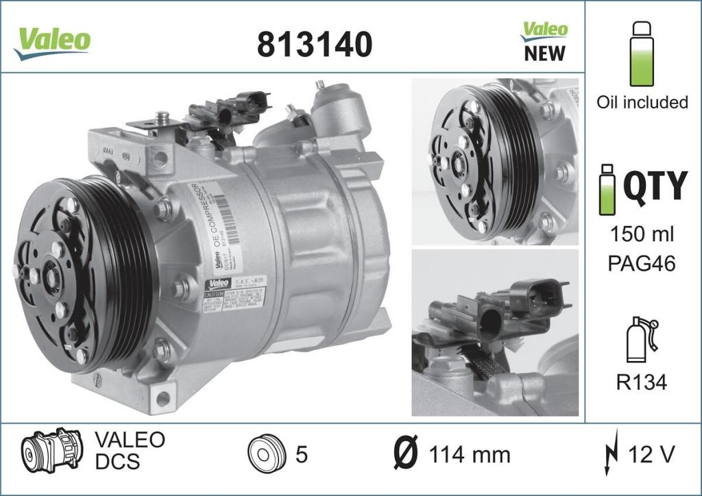 Compresseur, climatisation VALEO ref. 813140