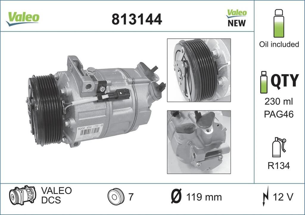 Compresseur, climatisation VALEO ref. 813144