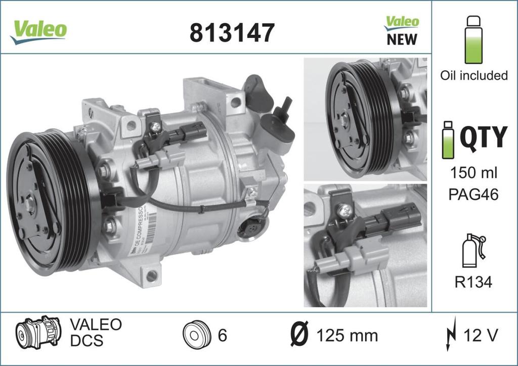 Compresseur, climatisation VALEO ref. 813147