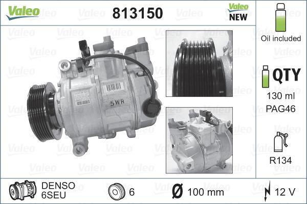 Compresseur, climatisation VALEO ref. 813150
