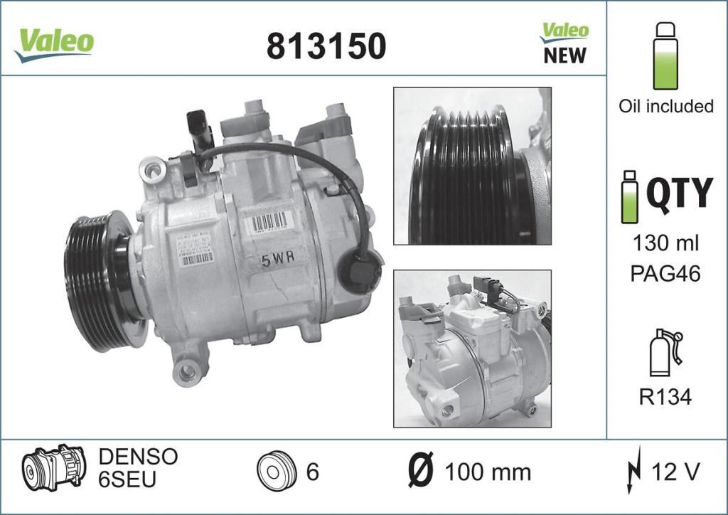 Compresseur, climatisation VALEO ref. 813150