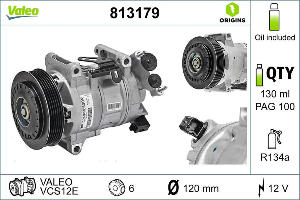 Compresseur, climatisation VALEO ref. 813179