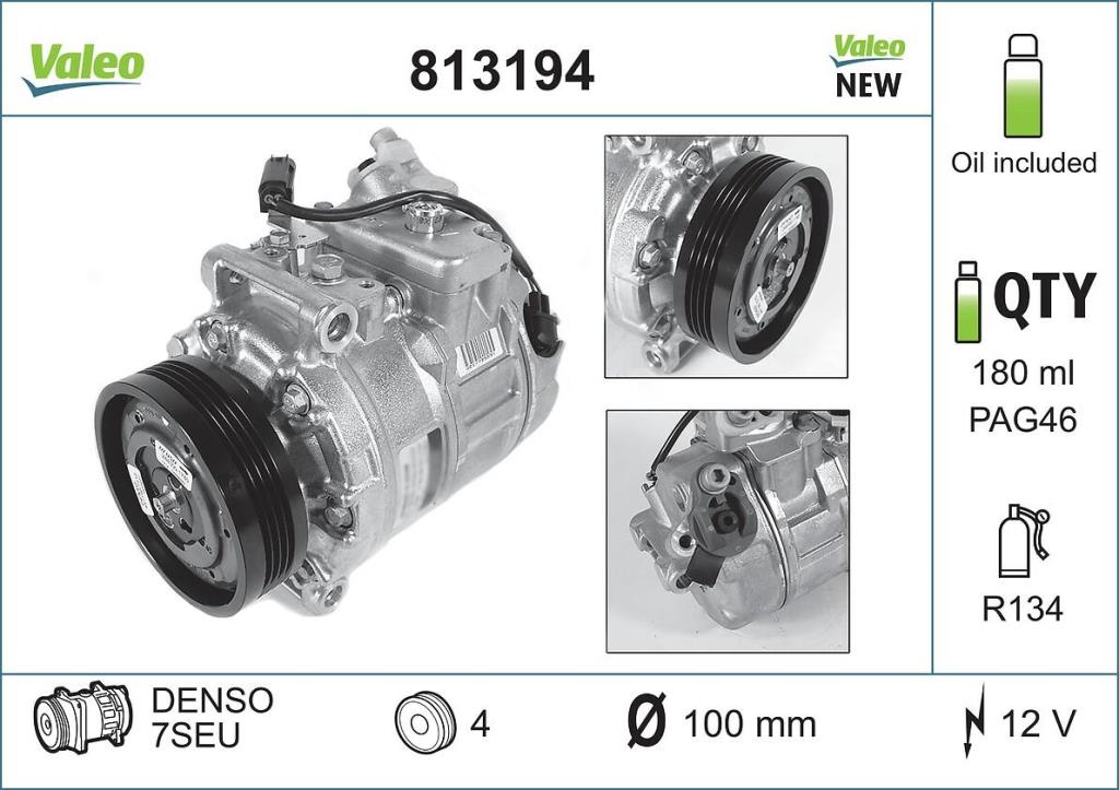 Compresseur, climatisation VALEO ref. 813194