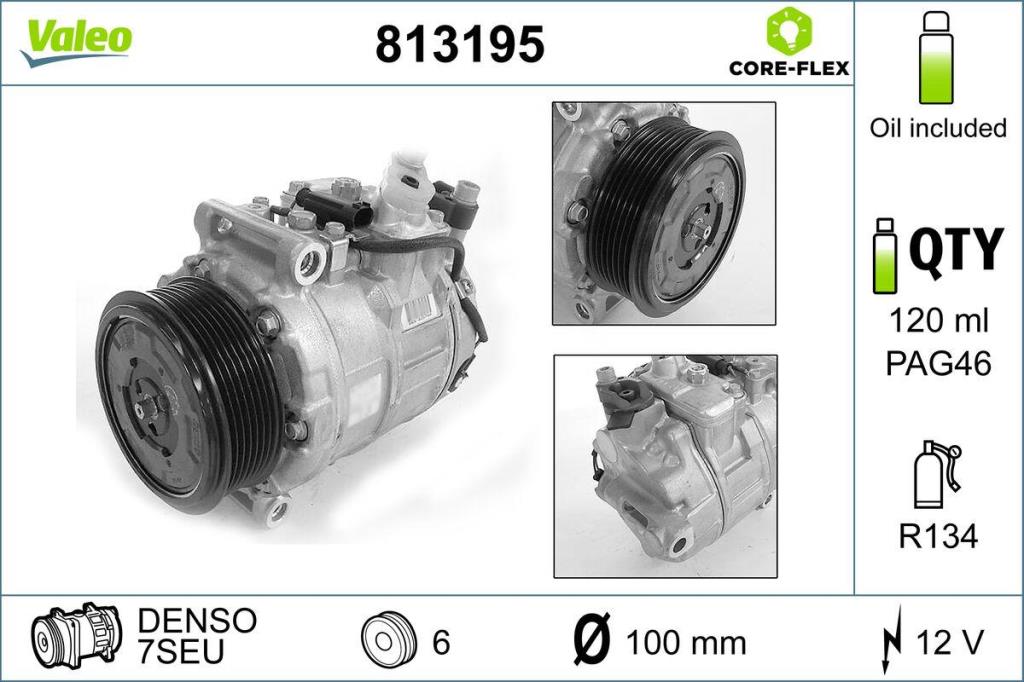 Compresseur, climatisation VALEO ref. 813195