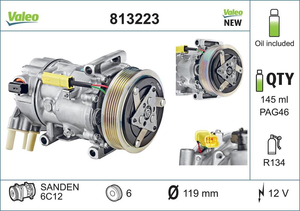 Compresseur, climatisation VALEO ref. 813223