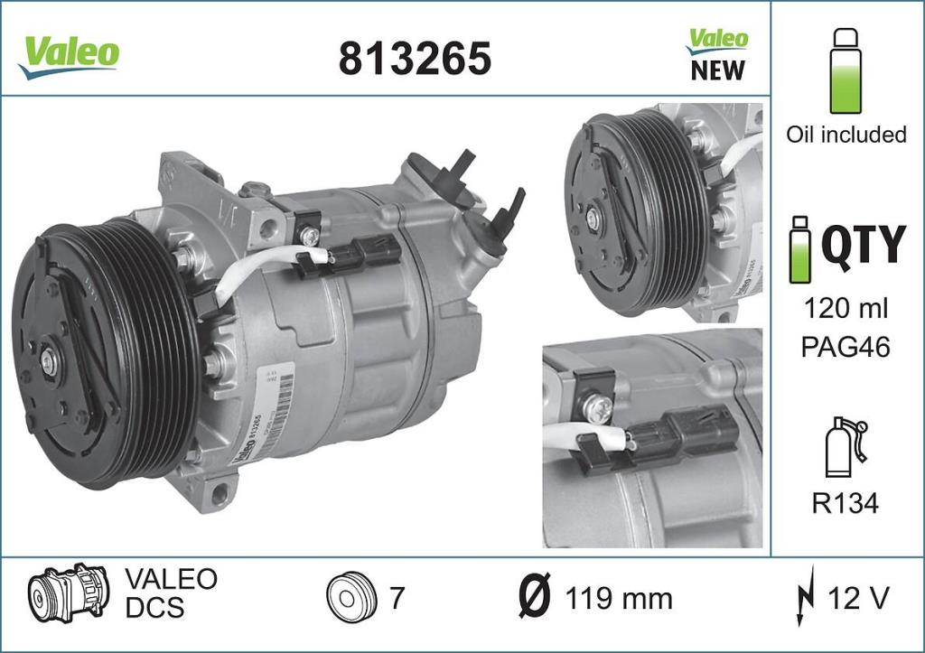 Compresseur, climatisation VALEO ref. 813265