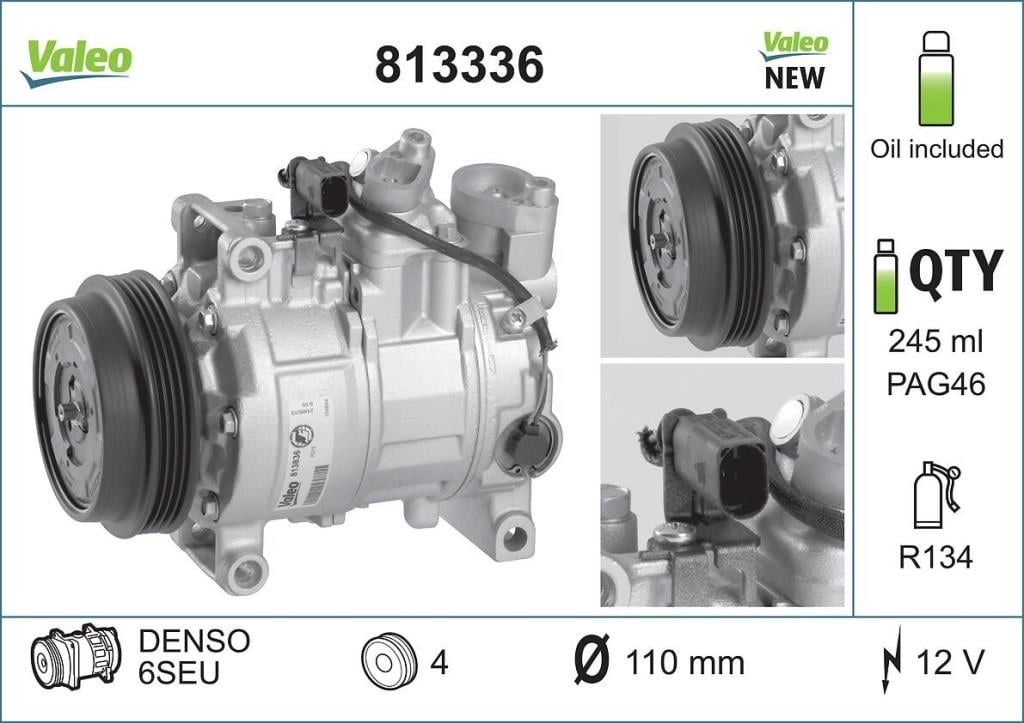 Compresseur, climatisation VALEO 813336