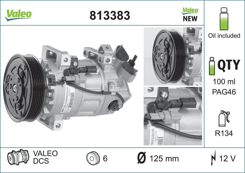 Compresseur, climatisation VALEO ref. 813383