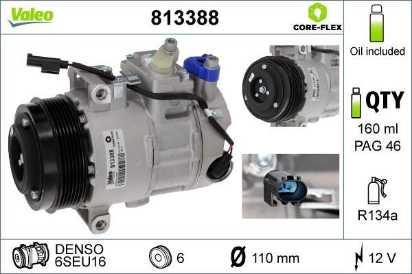 Compresseur, climatisation VALEO ref. 813388