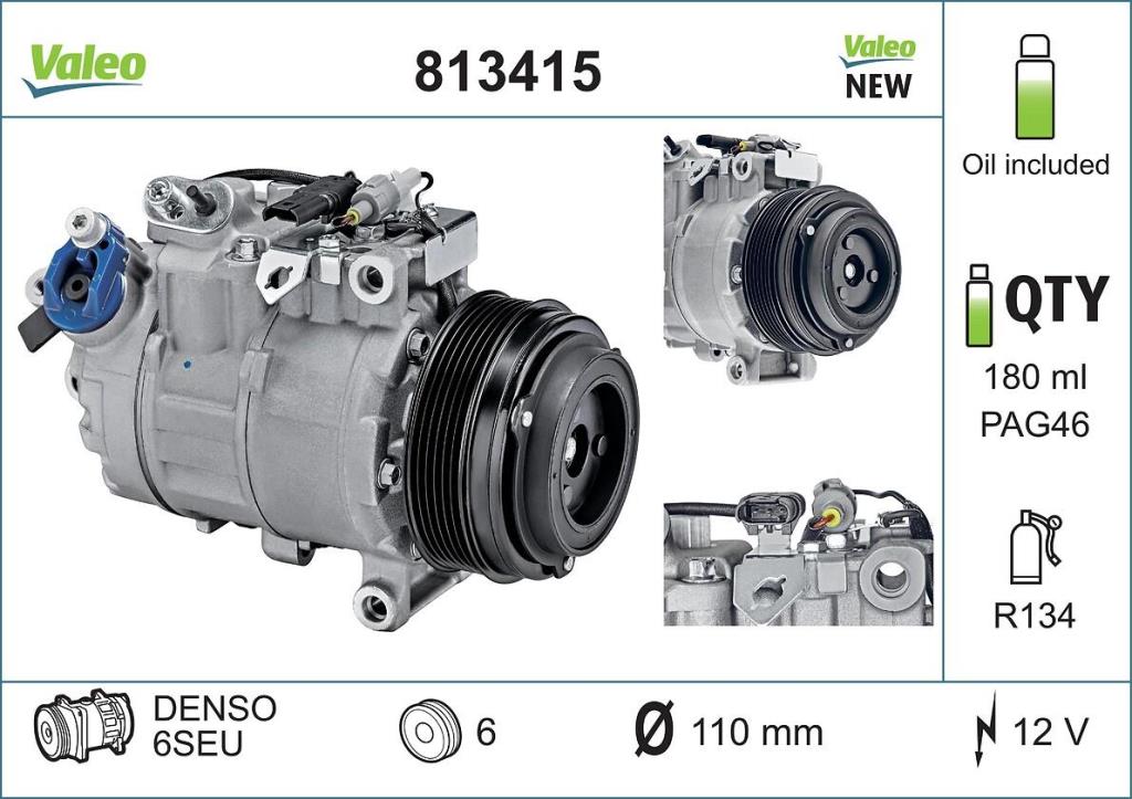 Compresseur, climatisation VALEO ref. 813415