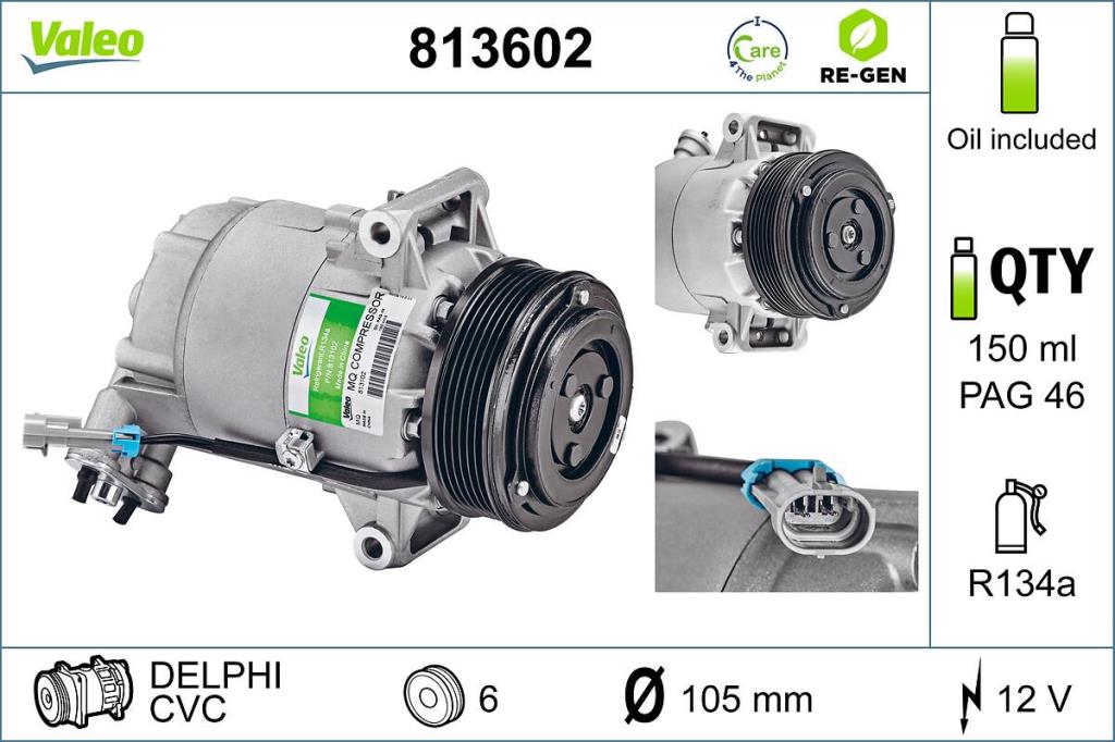 Compresseur, climatisation VALEO ref. 813602
