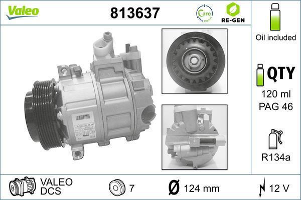 Compresseur, climatisation VALEO ref. 813637