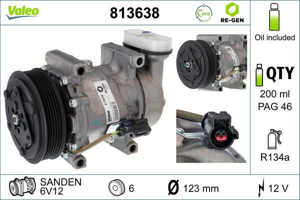 Compresseur, climatisation VALEO ref. 813638