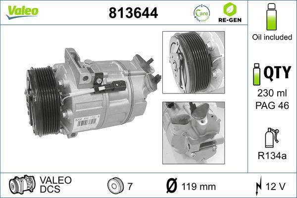 Compresseur, climatisation VALEO ref. 813644