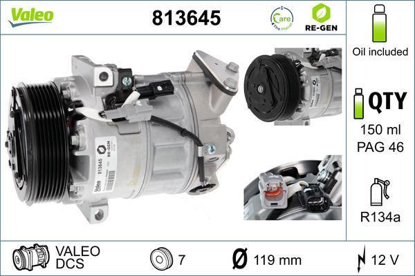 Compresseur, climatisation VALEO ref. 813645
