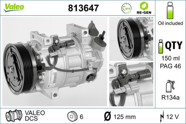 Compresseur, climatisation VALEO 813647